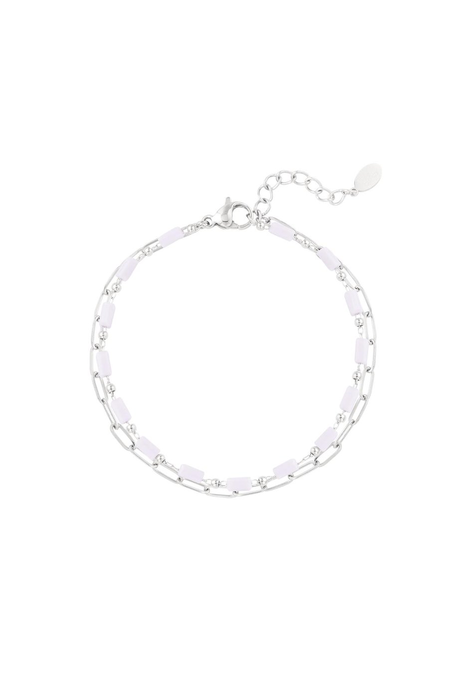 Doppelte Armbandglieder/Perlen Grün & Goldfarbe Edelstahl 