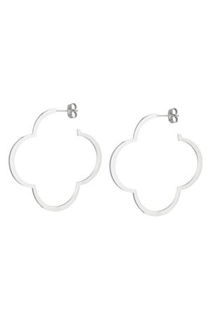 Clover earrings Silver Color Stainless Steel h5 