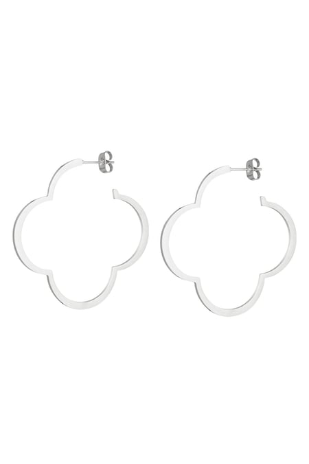 Clover earrings Silver Color Stainless Steel 2