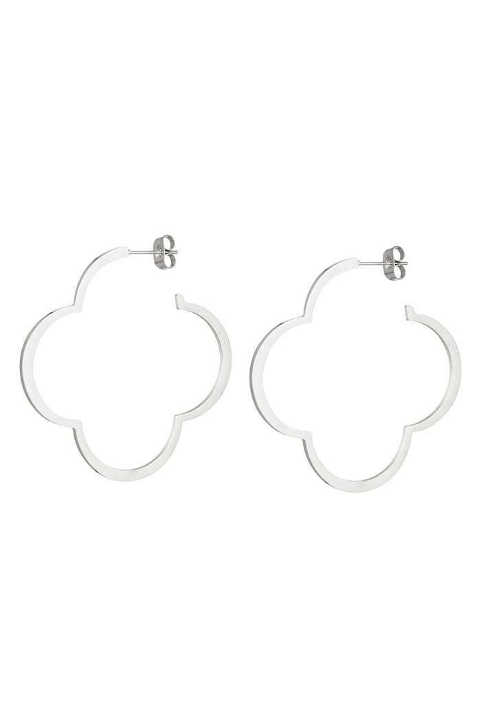 Clover earrings Silver Color Stainless Steel 