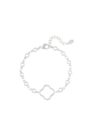 Bracelet circles with clover Silver Color Stainless Steel h5 