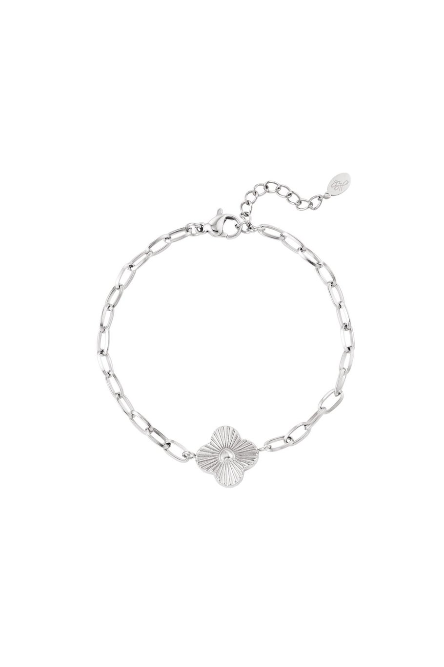 Link bracelet flower Gold Color Stainless Steel 