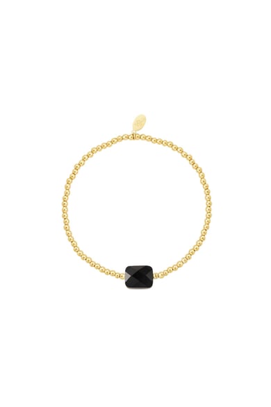 Bracelet beads with large stone - Natural stones collection Green Stainless Steel h5 