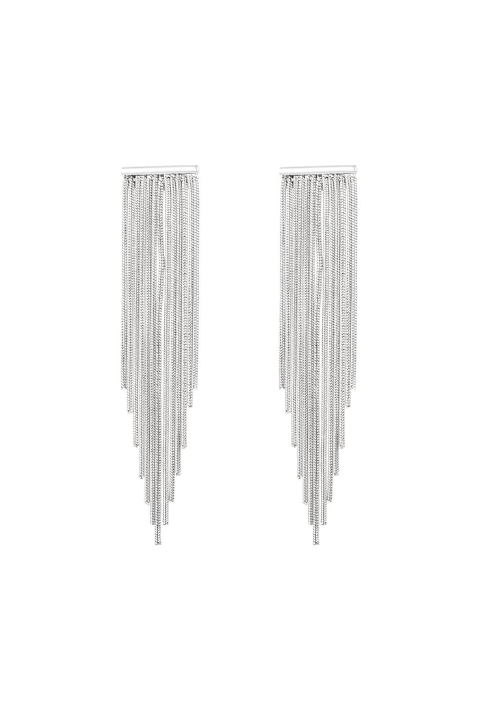 Statement earrings point Silver Color Stainless Steel 