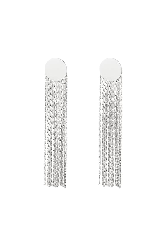 Statement earrings round Silver Color Stainless Steel 2