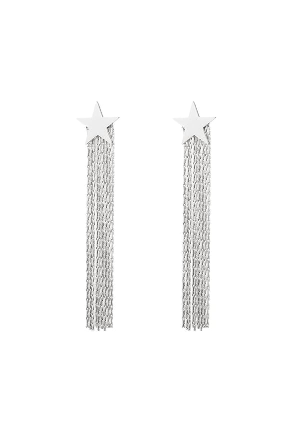 Statement earrings star Silver Color Stainless Steel