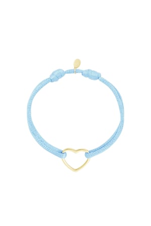 Bracelet coeur en tissu Light Blue Acier inoxydable h5 