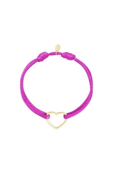 Fabric bracelet pink Fuchsia Stainless Steel 2