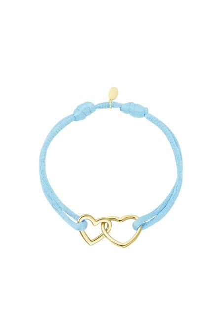 Pulsera de tela corazones Light Blue Acero inoxidable 2