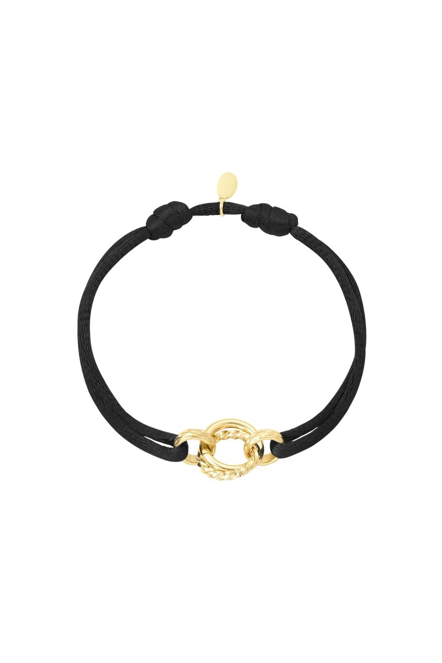 Fabric bracelet circle Pink & Gold Color Stainless Steel 
