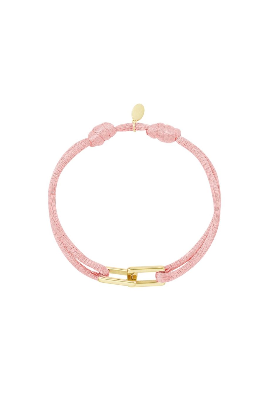 Fabric bracelet link Fuchsia Stainless Steel 