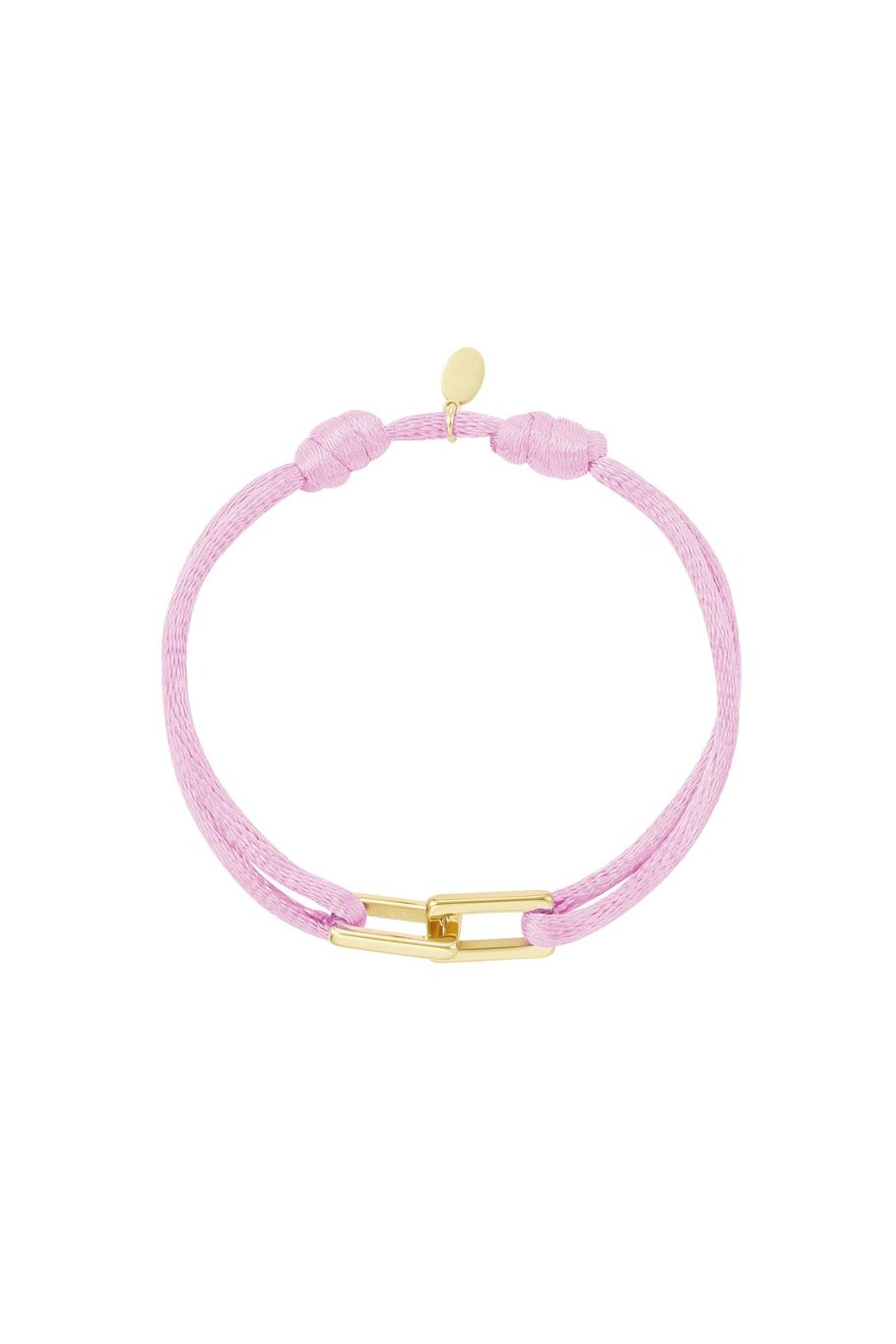 Gliederarmband aus Stoff Fuchsia Edelstahl 