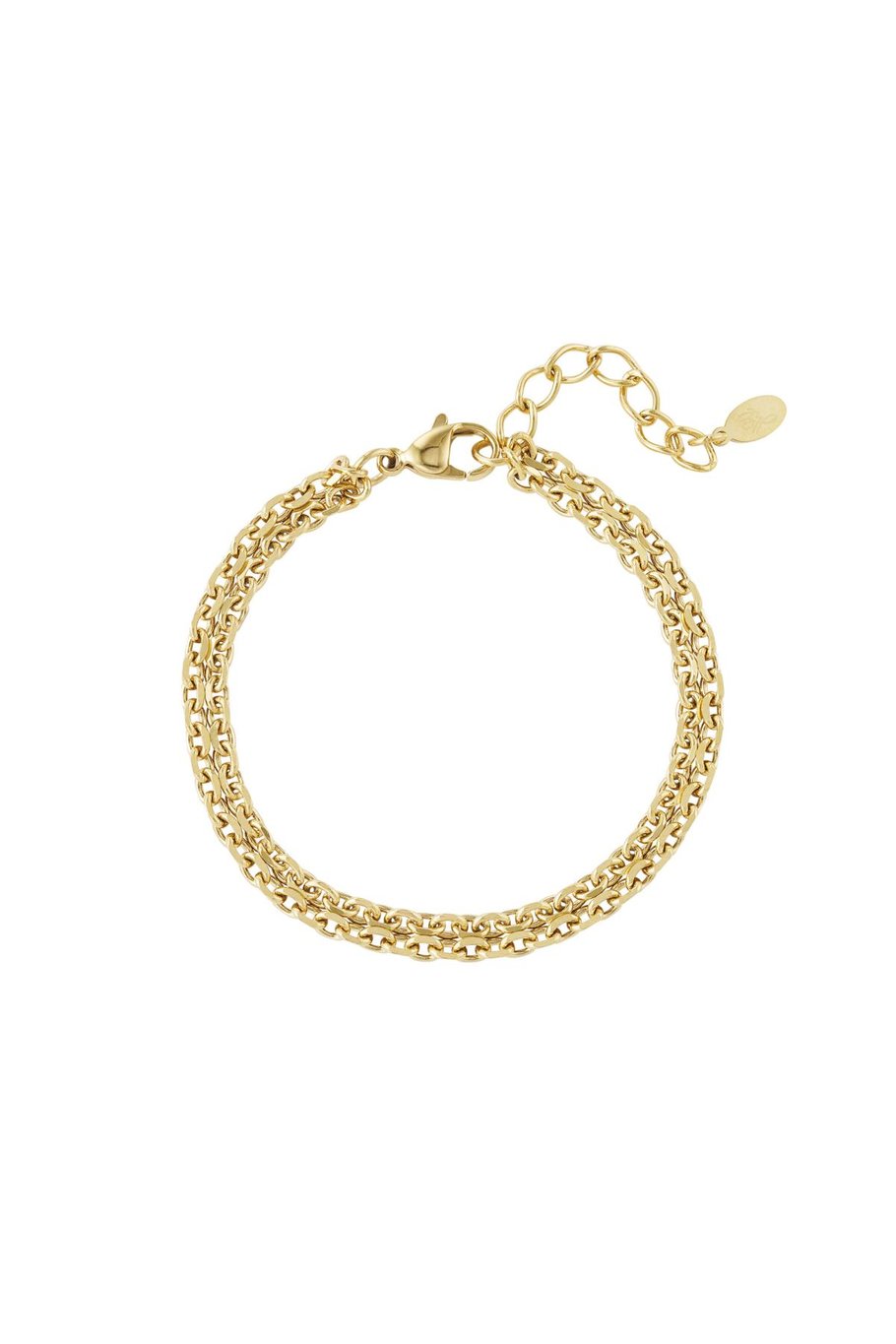 Armband brede schakels Goud kleur Stainless Steel 