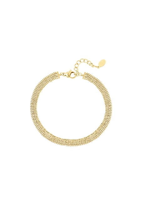 Flat stainless steel bracelet Gold color