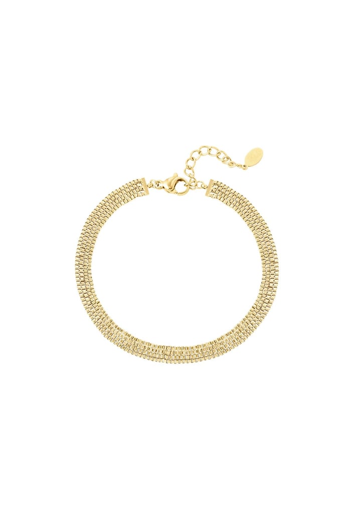 Flat stainless steel bracelet Gold color 