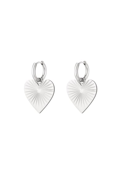 Earrings with heart Gold Color Stainless Steel h5 