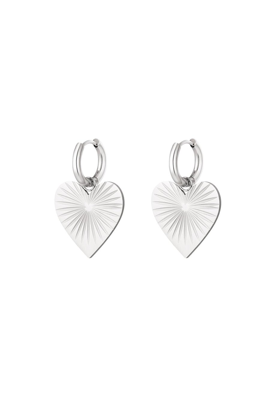 Earrings with heart Gold Color Stainless Steel 