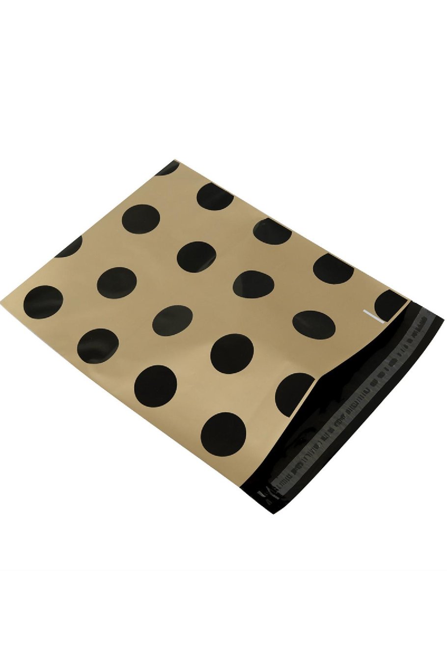 Plastic verzendzak stippen Zwart &amp; Beige Afbeelding2