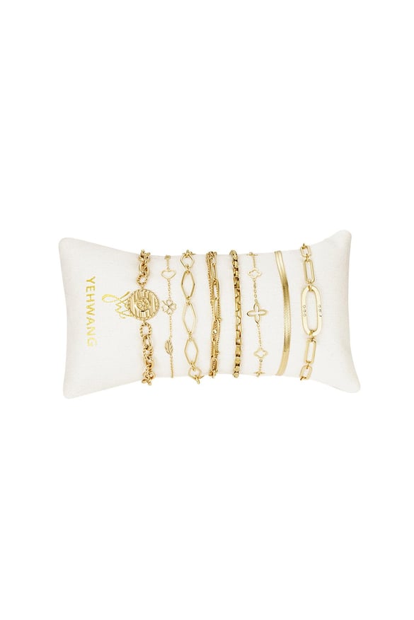 Bracelets display jewelry set charms Gold Color Stainless Steel 2