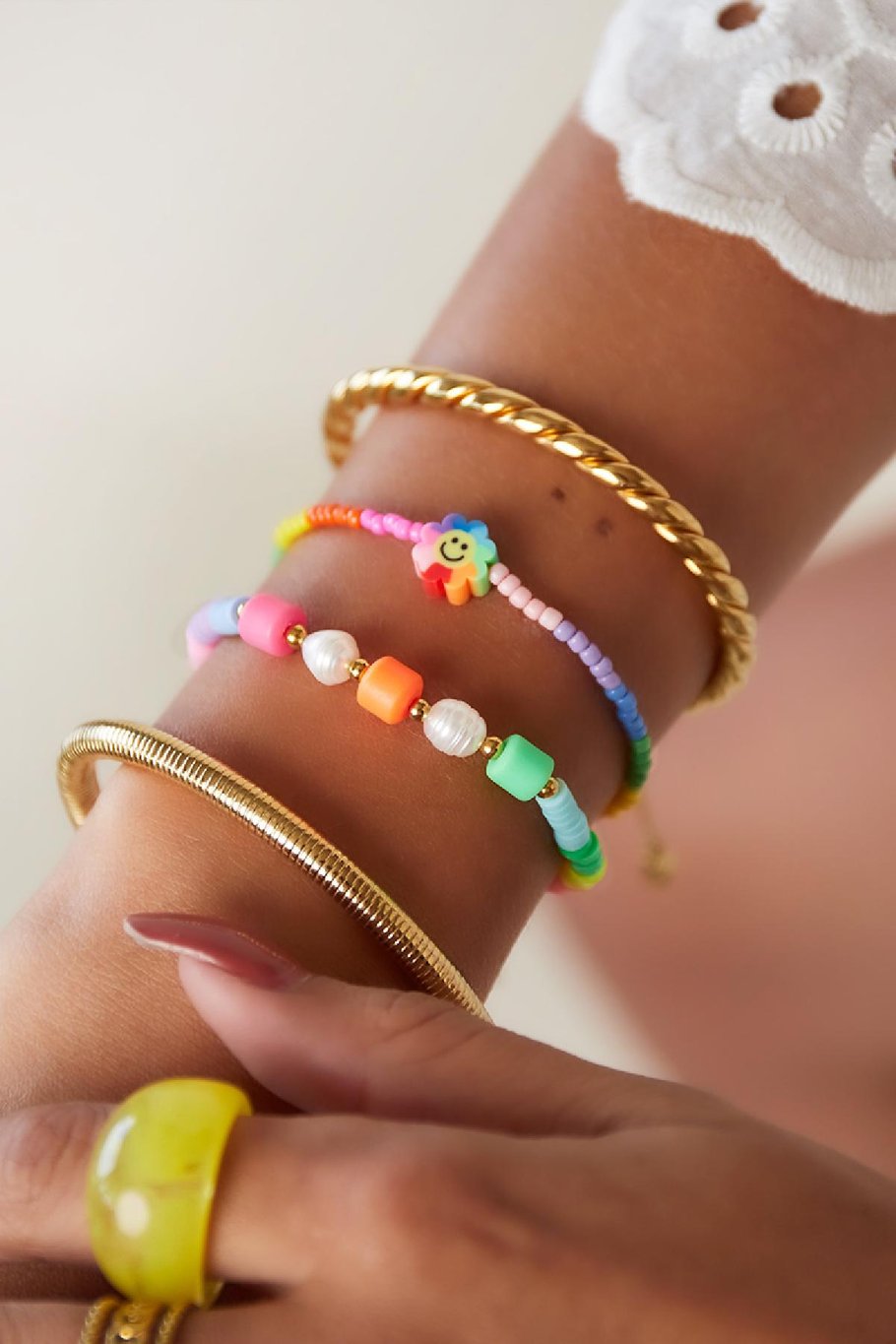 Buntes Perlenarmband - Rainbow-Kollektion Multi Edelstahl h5Bild2