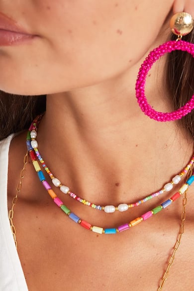 Bunte Halskette - Regenbogenkollektion Multi Schale h5 Bild3