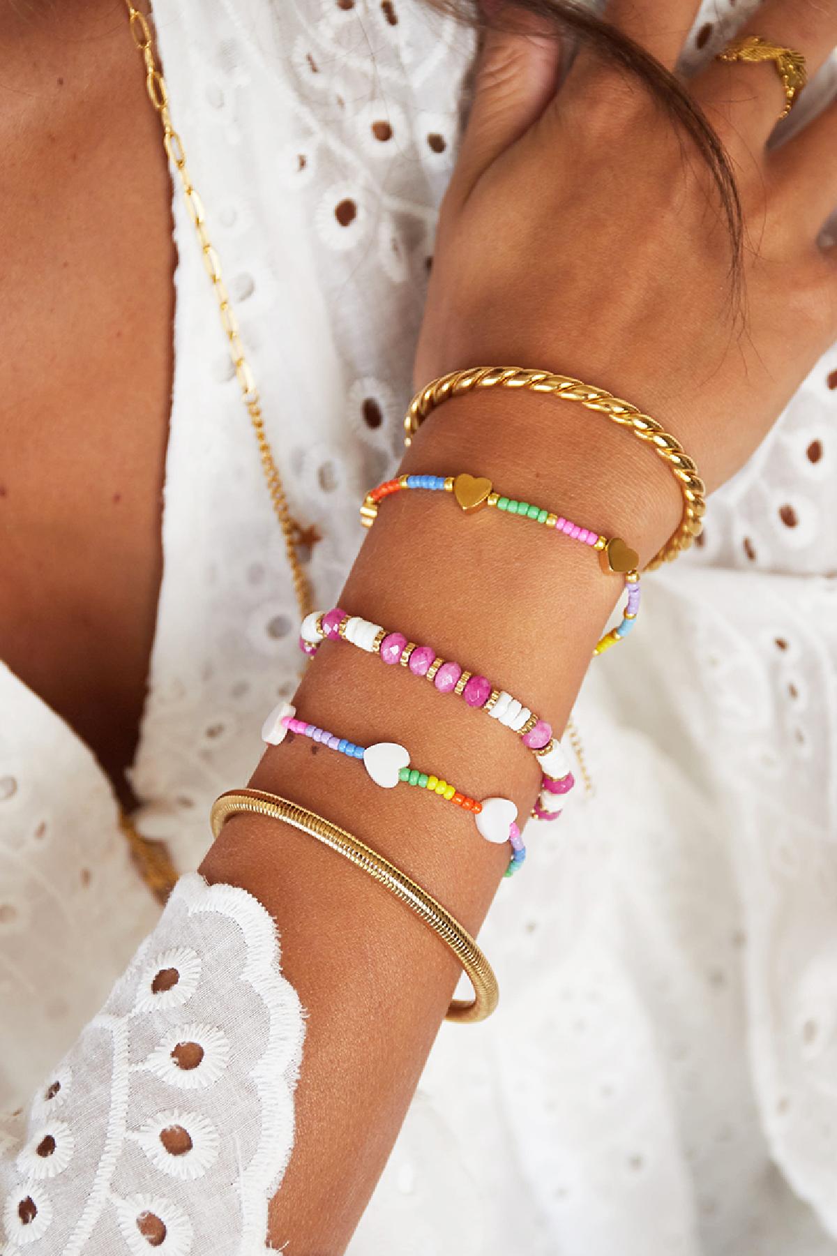 Love hearts bracelet - Rainbow collection Multi Stainless Steel h5Picture2