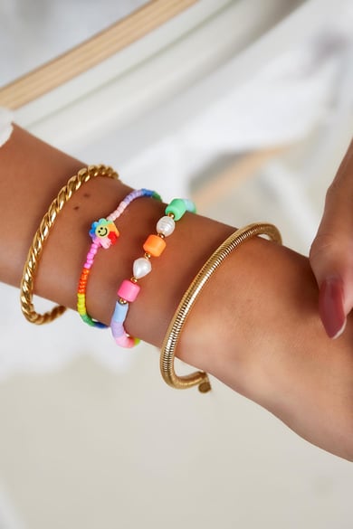 Pulsera flor smiley - colección Rainbow Multicolor Acero inoxidable h5 Imagen2