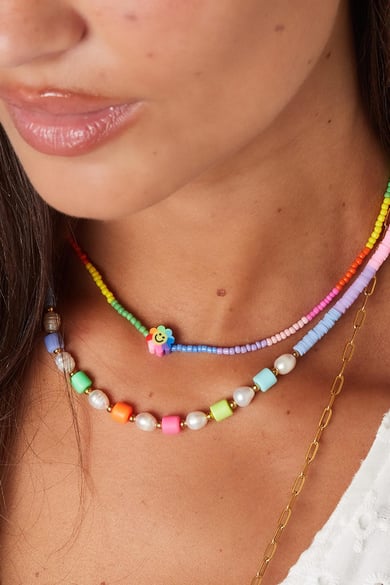 Collana smiley fiore - Collezione Rainbow Multi Stainless Steel h5 Immagine4