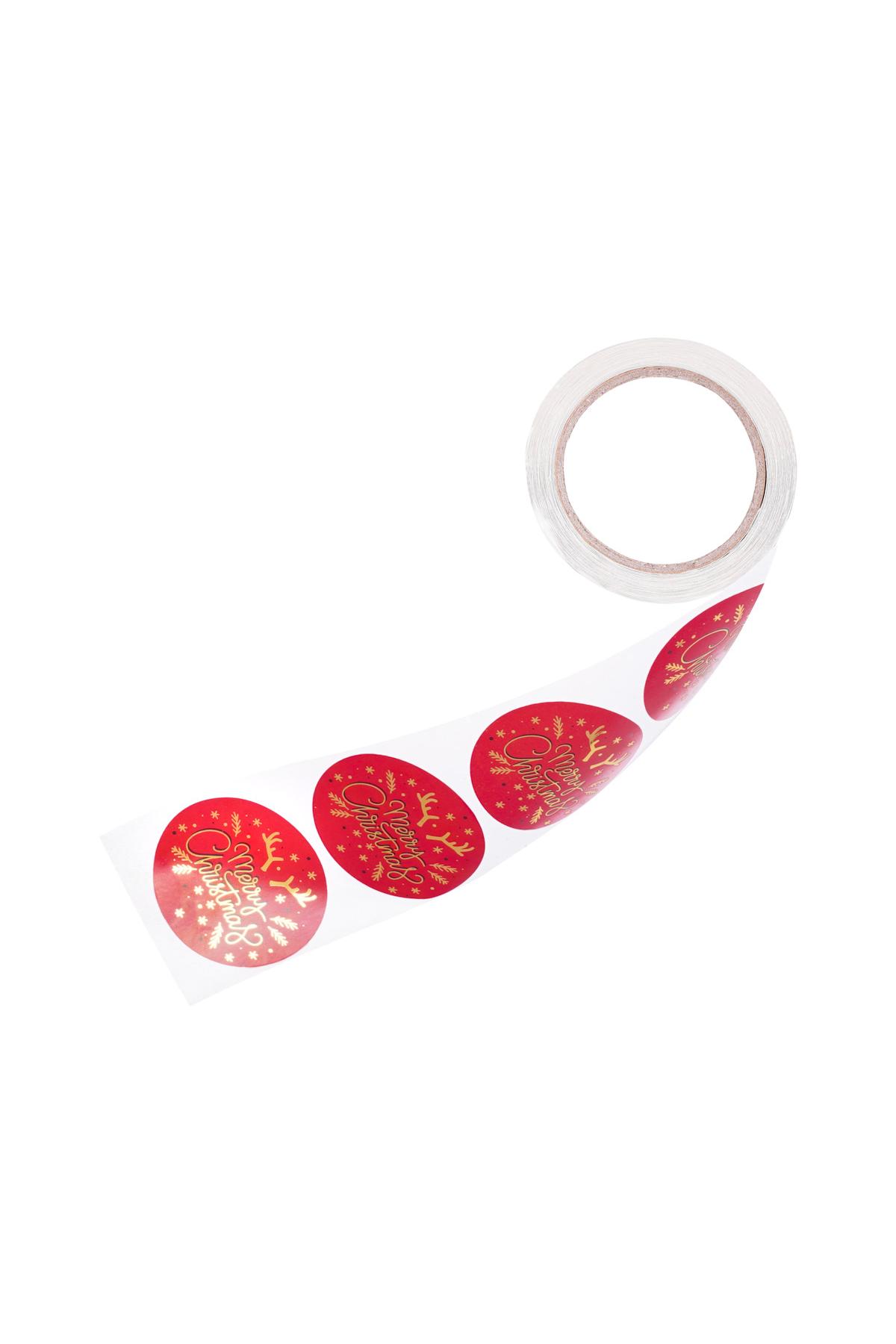 Stickers Merry Christmas Red Paper