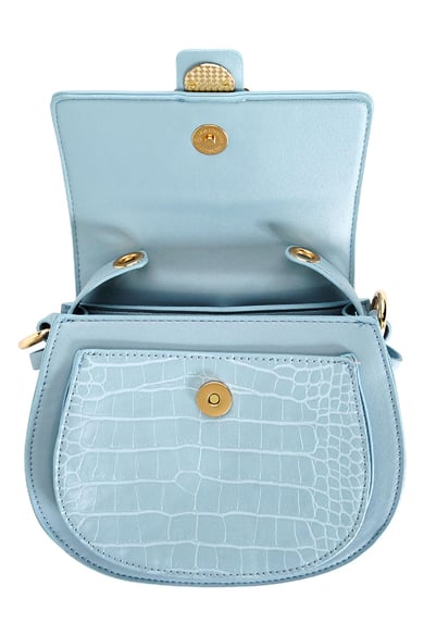 Bolso bandolera con detalles dorados Negro Poliuretano h5 Imagen6