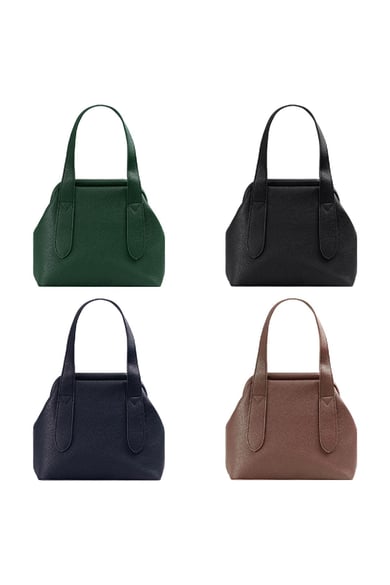 PU-Ledertasche mit stoffüberzogenem Verschluss Braun Polyurethan h5 Bild3