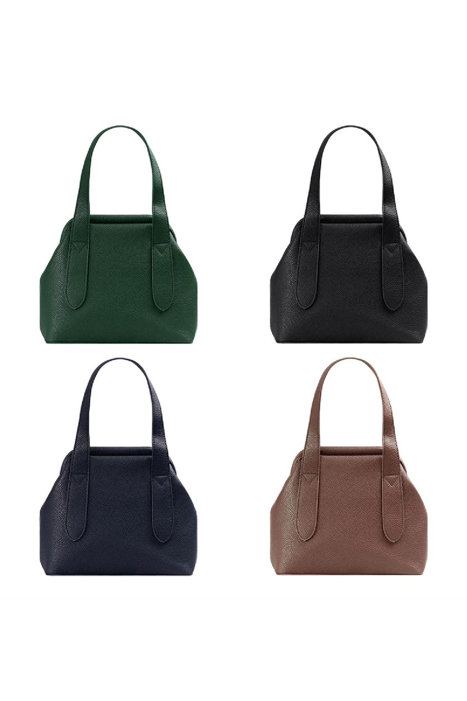 PU-Ledertasche mit stoffüberzogenem Verschluss Braun Polyurethan Bild3