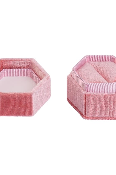 Caja de anillo de terciopelo Rosa Franela h5 Imagen3