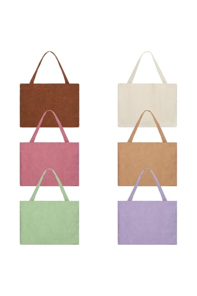 Sac cabas en tissu côtelé Camel Polyester h5 Image5