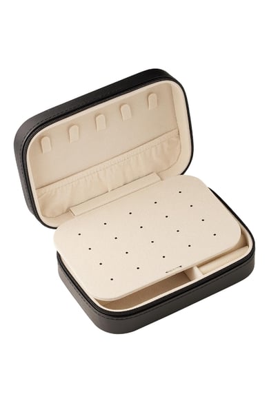 Rechteckige Schmuck-Reisebox Schwarz Polyurethan h5 Bild5