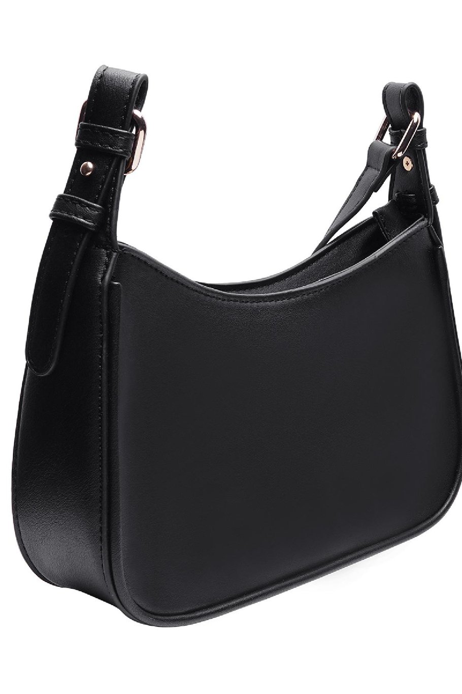 Bolso de hombro de cuero PU femenino Negro Poliuretano h5Imagen2