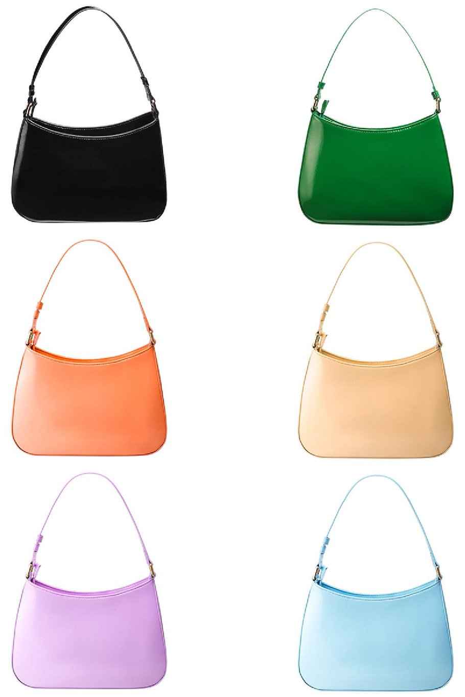 Handtasche in Lackoptik Hellblau Polyurethan Bild5