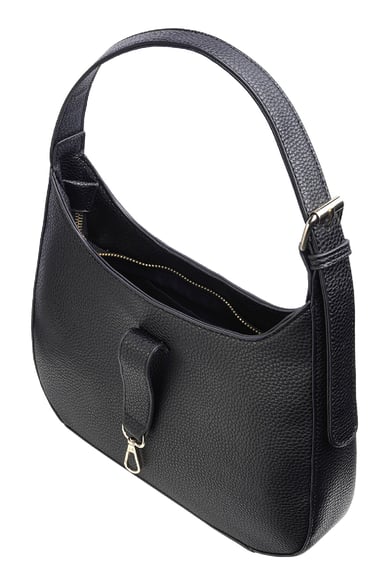 Handtasche mit goldenem Verschluss Schwarz Polyurethan h5 Bild4