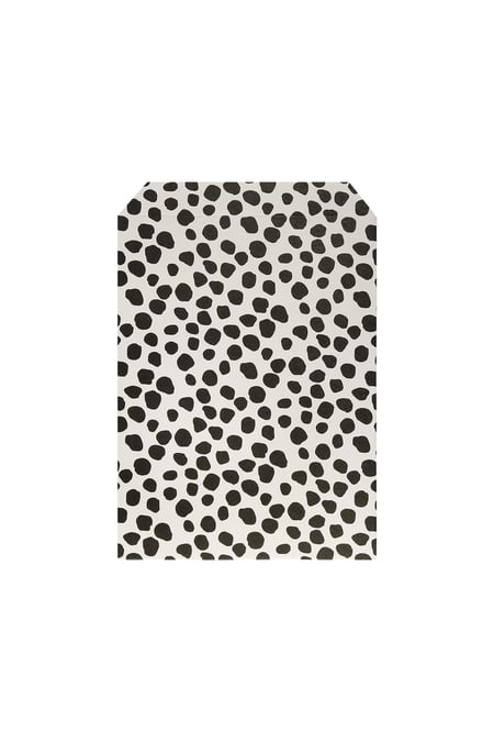 Paper bag with leopard print small Black & Beige 2