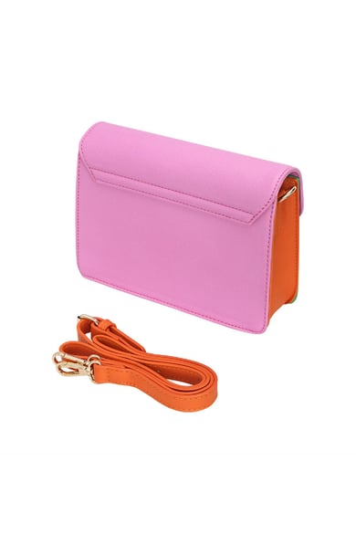 Farbblockierung der Tasche aus PU-Leder Rosa Polyurethan h5 Bild6