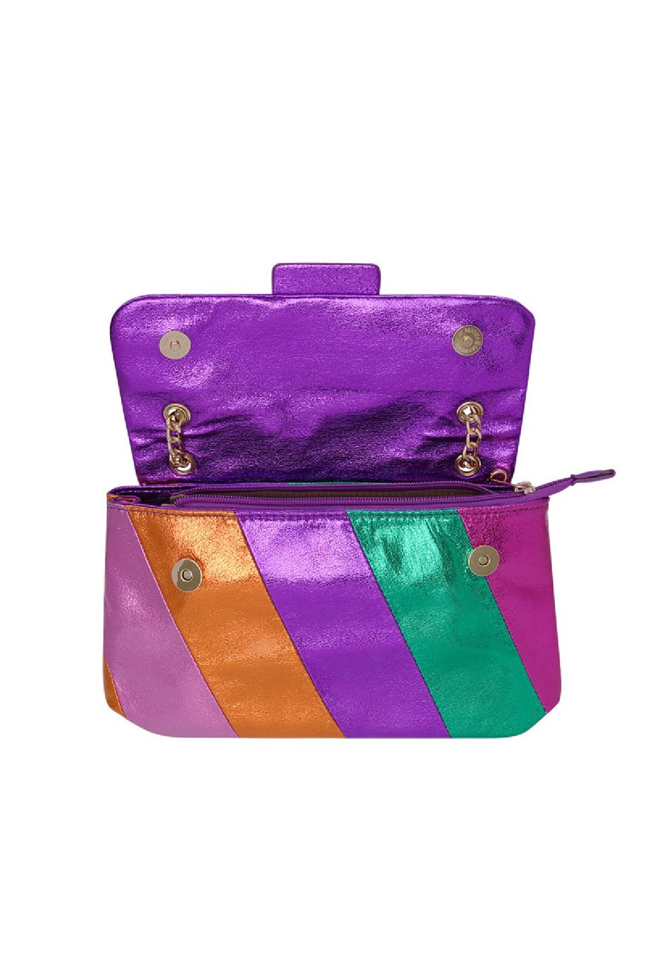 PU-Ledertasche Farbige Streifen Multi Polyurethan Bild4