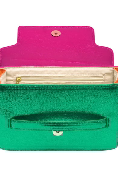 Farbblockierung der Tasche aus PU-Leder Fuchsia Polyurethan h5 Bild2