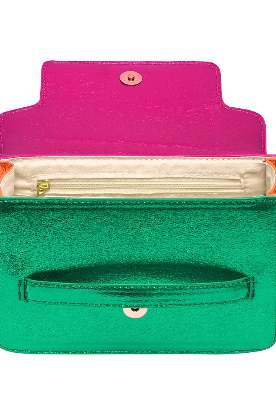 Farbblockierung der Tasche aus PU-Leder Fuchsia Polyurethan Bild2