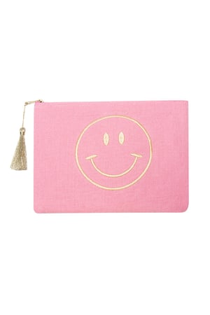 Makeup bag Smiley Pink Cotton h5 