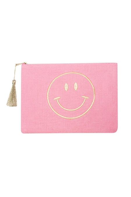 Makeup bag Smiley Pink Cotton