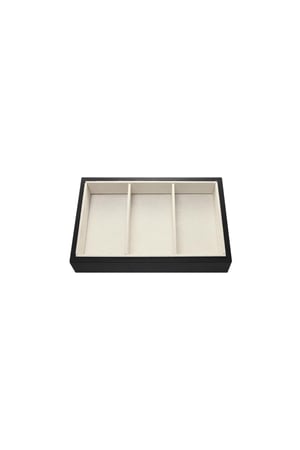 Jewelry tray 3 cushions Black & Beige Wood h5 