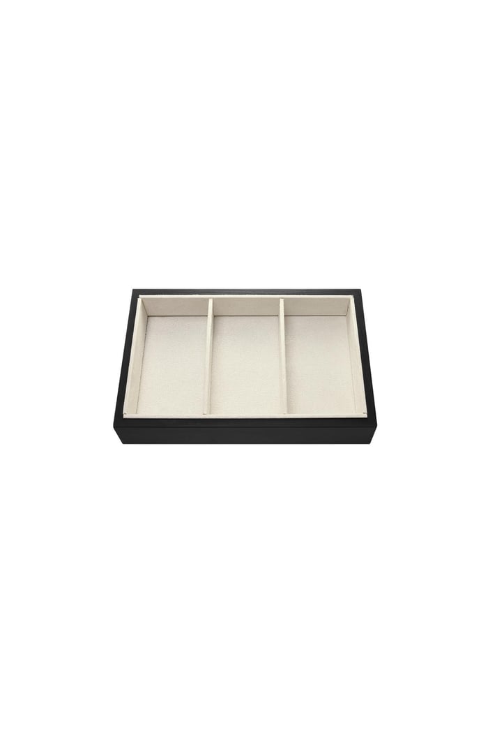 Jewelry tray 3 cushions Black & Beige Wood 