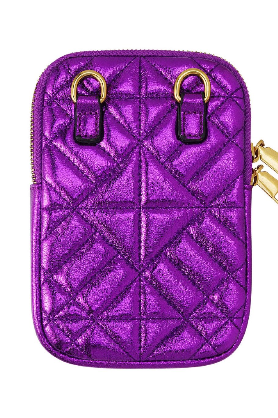 Metallische Handytasche mit Nähten Lila Polyurethan Bild3