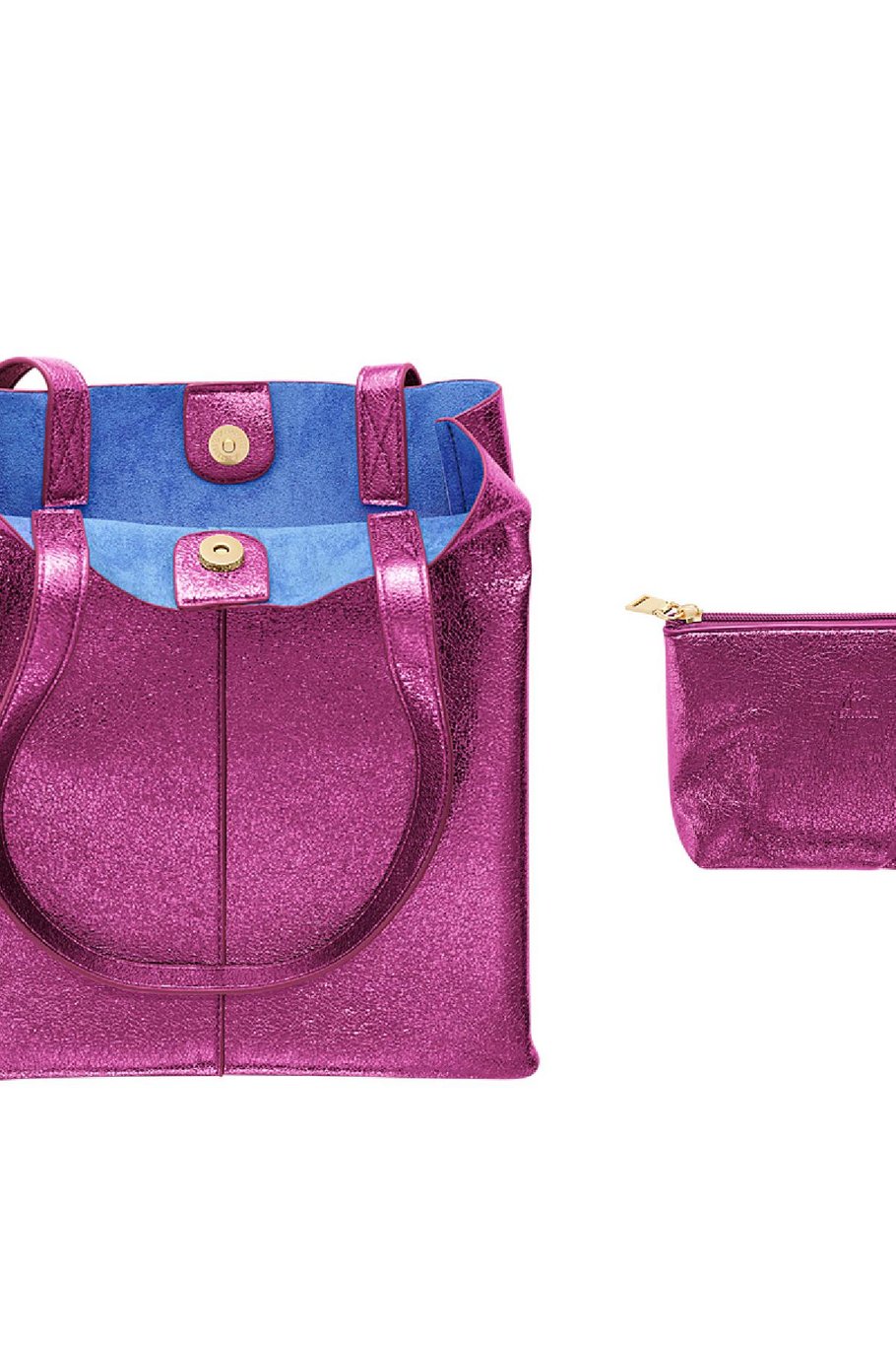 Shopper aus Metall Goldfarbe Polyurethan Bild2