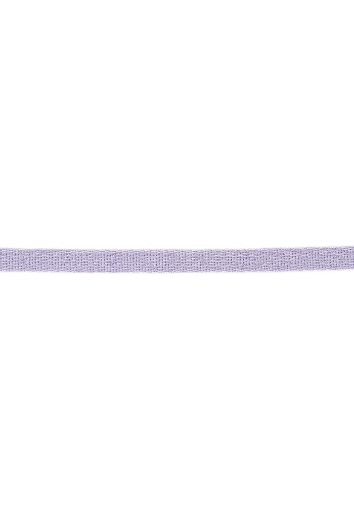 Bracelet ribbon solid color Lilac Polyester 